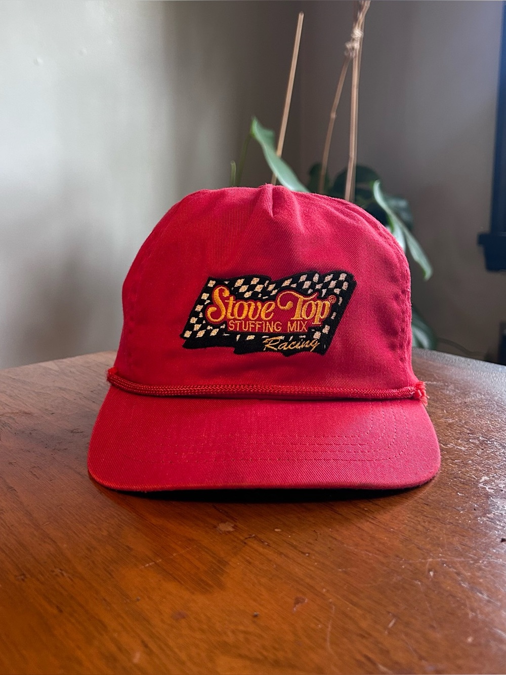 Vintage ‘90s Stove Top Racing NASCAR Embroidered Hat Cord Red Snapback Hat